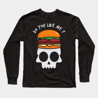 Burger with skull Long Sleeve T-Shirt